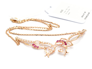 Smycken, Collier 18K 9,3g 46,5cm med stenar, i auktion: Pant – Tisdag 5 juli 2016