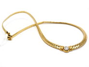 Smycken, Collier 14K 20,6g 42,5cm skadad med diamant 1xca.0,20ct, i auktion: Pant – Tisdag 5 juli 2016