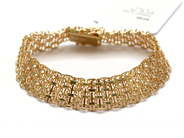 Smycken, Armband X-länk med stav 18K 25,3g 20cm, i auktion: Pant – Tisdag 9 augusti 2016
