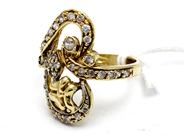 Smycken - Ring 18K 4,6g med stenar Ø18 - View 1