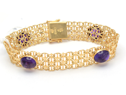 Smycken - Armband X-länk med stenar 18K 24,2g 19cm - View 1