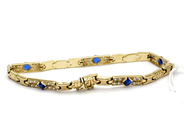 Smycken, Armband 14K 11,1g 19cm med stenar, i auktion: Pant – Tisdag 27 september 2016