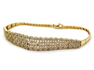Smycken, Armband 14K 9,9g 18,5cm med vita stenar, i auktion: Pant – Tisdag 27 september 2016
