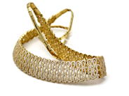 Smycken, Halscollier 14K 30,5g 47cm med vita stenar, i auktion: Pant – Tisdag 27 september 2016
