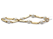 Smycken, Armband 18K 9,0g 19,8cm, med odlade pärlor, i auktion: Pant – Tisdag 27 september 2016