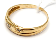 Smycken - Ring 18K 2,1g Ø17¾, med åttkantslipade diamanter 3xac.0,005ct - View 1