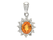 Smycken - HÄNGE, 18K vitguld med orange safir 0,52 ct - View 1