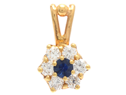 Smycken - CARMOSÉHÄNGE, 18K guld med blå safir och briljanter 0,24 ctv - View 1