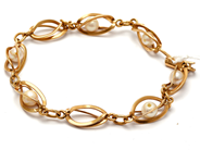 Parti, Armband 18K Brv:10,1g 19,5cm, med plastkulor (skadat), i auktion: Pant – Tisdag 5 mars 2019