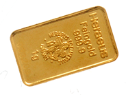 Smycken, Guldtacka "Heraeus Fain Gold 999,9" 24K 1,0g Serie.nr: 033209, i auktion: Pant – Tisdag 5 mars 2019