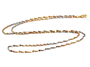 Smycken, Halsband Singapore 18K 2,6g 51cm trefärgad, i auktion: Pant – Tisdag 5 mars 2019
