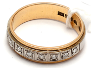 Smycken, Ring 18K tvåfärgad 4,2g Ø16¾ med diamanter 8xca0,01ct, i auktion: Pant – Tisdag 5 mars 2019