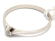 Smycken, Ring 18K vitguld 1,1g Ø17½ med diamant 1xca0,01ct, i auktion: Pant – Tisdag 5 mars 2019
