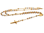 Smycken, Collier trefärgat 18K 15,6g 55,5cm med integrerat krucifix, i auktion: Pant – Tisdag 5 mars 2019