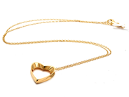 Smycken, Halsband ankarlänk 18K 2,3g 42cm, med integrerat hjärta, i auktion: Pant – Tisdag 5 mars 2019