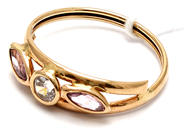 Smycken, Ring 14K 1,3g Ø16½, med vita och rosa stenar, i auktion: Pant – Tisdag 5 mars 2019
