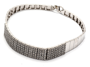 Smycken - Armband vitguld 18K 13,7g 18,5cm, med vita stenar - View 1