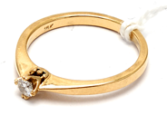 Smycken - Ring 18K 2,8g Ø17, med diamant 1xca0,10ct  - View 1