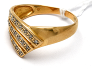 Smycken, Ring 18K 3,2g Ø18 1/2 med åttkantslipade diamanter 21xca.0,0035ct, i auktion: Pant – Tisdag 23 april 2019