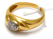 Smycken, Ring 18K 4,1g Ø17 med diamanter 7xca.0,005ct, i auktion: Pant – Tisdag 23 april 2019