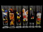 Glas, Ölglas sex st. design Lasse Åberg höjd 22,5cm, i auktion: Pant – Tisdag 23 april 2019