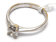 Smycken - Ring 18K vitguld 3,7g Ø19½, med diamant ca0,96ct - View 1