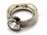 Smycken, Ring silver 925 15,7g Ø17¾ med sten, i auktion: Pant – Tisdag 23 april 2019