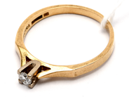 Smycken, Ring 18K 2,9g Ø18½ med diamant 1xca0,15ct, Spectra, i auktion: Pant – Tisdag 23 april 2019