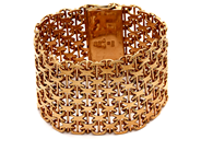 Smycken, Armband 18K 110,5g 19,5cm X-länk med stav, bredd 4cm, i auktion: Pant – Tisdag 23 april 2019