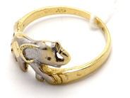 Smycken, Ring 14K 3,9g Ø18¾ tvåfärgad, elefant, i auktion: Pant – Tisdag 23 april 2019