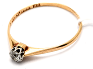 Smycken, Ring 18K 1,1g Ø17½ med gammalslipad diamant 1xca0,14ct, i auktion: Pant – Tisdag 23 april 2019