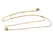 Smycken, Halskedja 18K 1,3g 44cm med odlad pärla Ø6mm, i auktion: Pant – Tisdag 23 april 2019