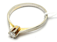 Smycken, Ring 18K 1,8g Ø16½ vitguld med diamant 1xca0,16ct, i auktion: Pant – Tisdag 23 april 2019