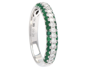 Smycken - RING, 18K vitguld med 32 smaragder  0,52 ctv - View 1