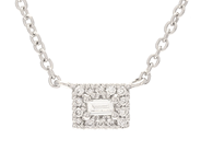 Smycken - COLLIER, 18K vitguld med baguettslipad diamant 0,03 ct - View 1