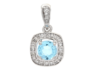 Smycken - HÄNGE, 18K vitguld med blå topas 0,32 ctv - View 1