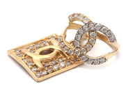 Parti - Parti guld 18K 6,5g skevt med stenar  - View 1