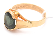 Smycken - Ring 18K 2,6g Ø16½, med grön sten - View 1