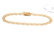 Smycken, Armband X-länk med stav 18K 5,1g 18,5cm, i auktion: Pant – Tisdag 21 april 2020