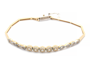 Smycken, Armband 14K 6,1g 19cm med stenar, i auktion: Pant – Tisdag 16 juni 2020