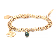 Smycken, Armband X-Länk 18K18,2g med berlocker 18cm, i auktion: Pant – Tisdag 16 juni 2020