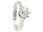 Smycken, Ring 18K 5,2g med diamant 1xca0,85ct VVS W enligt gravyr Ø16, i auktion: Pant – Tisdag 16 juni 2020