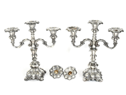Silver, Kandelabrar 2 st Silver 830 1288,8g Höjd 32cm, i auktion: Pant – Tisdag 16 juni 2020
