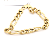 Parti, Armband Figaro 18K 18,2g 23,5cm bredd: 8,8mm, buckliga länkar, i auktion: Pant – Tisdag 16 juni 2020