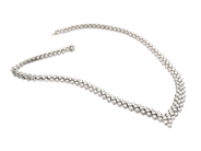 Smycken - Collier 14K vitguld 56,9g 42cm, med diamanter 248xca0,05-0,16ct (totalt 21,22ct ca E-H/VS2-SI2)  i ask med kopia av certifikat från AIG - View 2