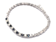 Smycken - Armband 18K vitguld 11,2g 17cm med stenar och diamanter 6xca0,12ct - View 1
