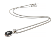 Smycken, Halskedja S925 8g 40,5-43cm med hänge med svart sten och vita stenar, Thomas Sabo i tygpåse, i auktion: Pant – Tisdag 8 september 2020