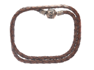 Smycken, Armband S925 5,5g ca18cm Pandora brunt läder, i auktion: Pant – Tisdag 8 september 2020