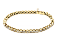 Parti, Armband 14K 14,8g 18cm med vita stenar, varav en grön , i auktion: Pant – Tisdag 8 september 2020