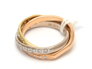 Parti, Ring 18K 7,5g Ø16 tvåfärgad med diamanter 25xca.0,02ct, två diamanter saknas, i auktion: Pant – Tisdag 8 september 2020